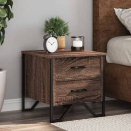 Berkfield Home Modern Bedside Cabinets 2 pcs Brown Oak 40x41x40 cm Engineered Wood - Size: 40 x 41 x 40 cm - thumbnail 2
