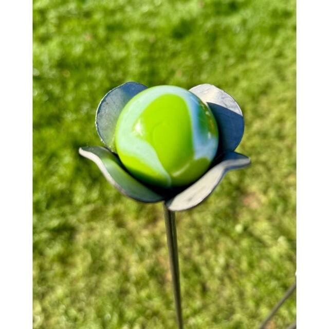Poppyforge 3 Feet Rose Marble Pin Garden Art (Pack of 3) Bare Metal/Ready To Rust in Silver - image 1