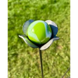 Poppyforge 3 Feet Rose Marble Pin Garden Art (Pack of 3) Bare Metal/Ready To Rust in Silver