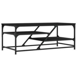 Berkfield Home Decorative Coffee Table Black 100x49x40 cm Engineered Wood - Size: 100 x 49 x 40 cm - thumbnail 3