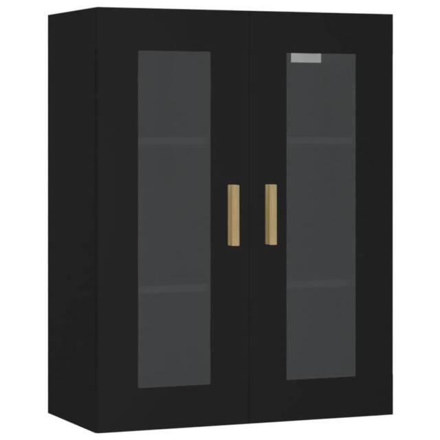 Berkfield Home Hanging Wall Cabinet Black 69.5x34x90 cm - image 1