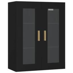 Berkfield Home Hanging Wall Cabinet Black 69.5x34x90 cm - thumbnail 1