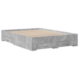 Berkfield Home Bed Frame with Drawers without Mattress Concrete Grey 120x200 cm - Size: Small Double - thumbnail 3