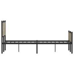 Berkfield Home Metal Bed Frame without Mattress Sonoma Oak 140x190 cm in Brown - thumbnail 6
