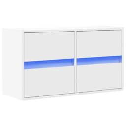 Berkfield Home TV Wall Cabinet with LED Lights White 80x31x45 cm - Size: 80 x 31 x 45 cm - thumbnail 3