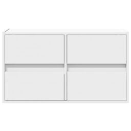 Berkfield Home TV Wall Cabinet with LED Lights White 80x31x45 cm - Size: 80 x 31 x 45 cm - thumbnail 6