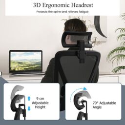Gymax Mesh Ergonomic Office Chair Swivel Adjustable Task Chair Rocking Back in Black - thumbnail 4