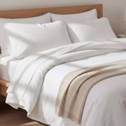 Bedable 100% Cotton Pillowcase Pair - Percale Cooling Sheets in White - Size: Standard Pillow Case - thumbnail 4