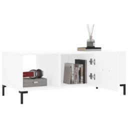 Berkfield Home Decorative Coffee Table White 102x50x40 cm Engineered Wood - Size: 102 x 50 x 40 cm - thumbnail 4