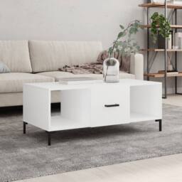 Berkfield Home Decorative Coffee Table White 102x50x40 cm Engineered Wood - Size: 102 x 50 x 40 cm - thumbnail 2
