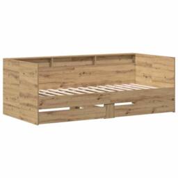 Berkfield Home Daybed in Artisan Oak Artisan oak Engineered wood 100 x 200 cm in Brown