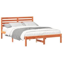 Berkfield Home Elegant with Headboard Wax brown 140 x 190 cm Solid pine wood - thumbnail 1