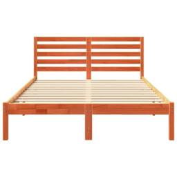 Berkfield Home Elegant with Headboard Wax brown 140 x 190 cm Solid pine wood - thumbnail 5