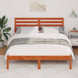 Berkfield Home Elegant with Headboard Wax brown 140 x 190 cm Solid pine wood - thumbnail 4