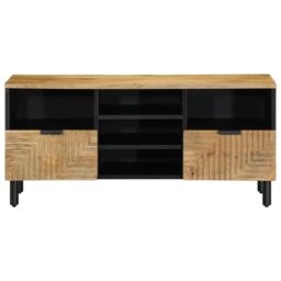 Berkfield Home TV Cabinet Brown 100x33x46 cm Solid Wood Mango - Size: 100 x 33 x 46 cm - thumbnail 3