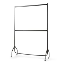 House of Home Clothes Rail Two Tier Heavy Duty Garment Hanging Rack In Black 5ft long x 7ft - thumbnail 3
