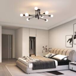 NIVOR 8 -Light Black Dimmable Sputnik Sphere Semi Flush Mount Ceiling Light - thumbnail 6