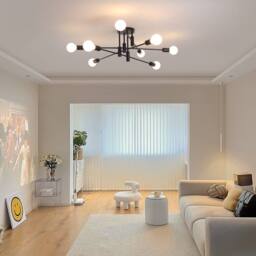 NIVOR 8 -Light Black Dimmable Sputnik Sphere Semi Flush Mount Ceiling Light - thumbnail 9