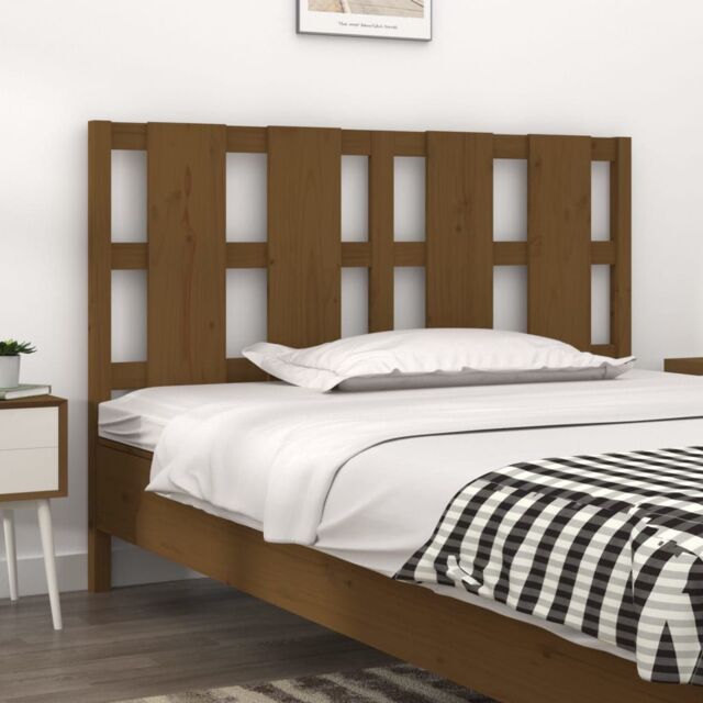 Berkfield Home Bed Headboard Honey Brown 145.5x4x100 cm Solid Wood Pine - image 1
