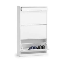 Cheshire Premium Stratton Shoe Cabinet with Drawer in High Gloss White - thumbnail 1