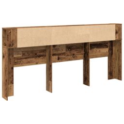Berkfield Home Headboard Cabinet Old Wood 220x18, 5x104, 5 cm in Brown - thumbnail 7
