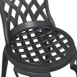 Berkfield Home Garden Chairs 2 pcs Black Cast Aluminum - thumbnail 8