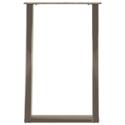 Berkfield Home vidXL Dining Table Legs U-Shaped 2 pcs Natural Steel 60x(72-73) cm Steel in Brown - thumbnail 5