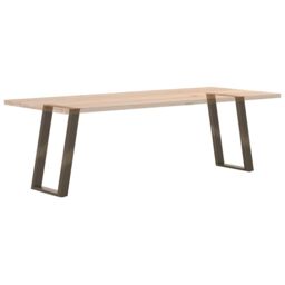 Berkfield Home vidXL Dining Table Legs U-Shaped 2 pcs Natural Steel 60x(72-73) cm Steel in Brown - thumbnail 8