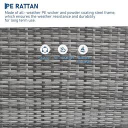 FURNITURE ONE Cube Garden Dining Set, 9 Pieces Rattan Furniture Set with Cushions in Grey - Size: 1 Pack - thumbnail 4