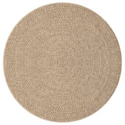 Berkfield Home Rug 90 cm Jute Look Indoor & Outdoor in Brown - Size: 100 cm diameter - thumbnail 3