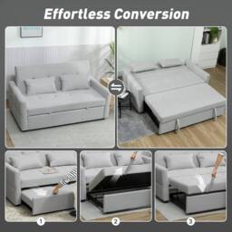 Wyld Haus Fapa Light Grey 2 Seater 3 Way Convertible Sofa Bed - thumbnail 4
