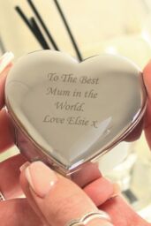 Personalised Memento Company Women's Personalised Heart Trinket Box in Metallic Silver - thumbnail 3