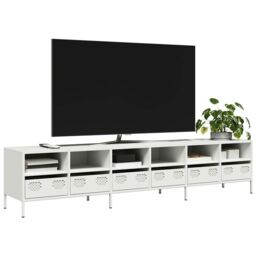 Berkfield Home TV Cabinet White 202x39x43.5 cm Cold-rolled Steel