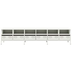 Berkfield Home TV Cabinet White 202x39x43.5 cm Cold-rolled Steel - thumbnail 5