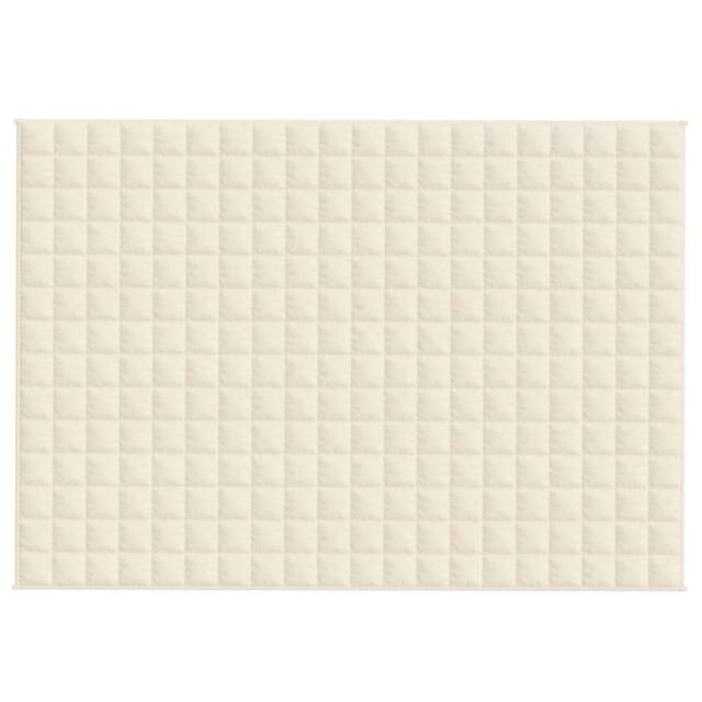 Berkfield Home Soft Weighted Blanket Light Cream 135x200 cm Single 10 kg Fabric - image 1