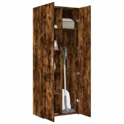 Berkfield Home Highboard Smoked Oak 70x42.5x185 cm Engineered Wood in Brown - thumbnail 3