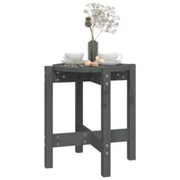 Berkfield Home Coffee Table Grey Ã˜ 42.5x45 cm Solid Wood Pine - thumbnail 4