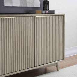 Home Garden Direct Monza 3 Door Sideboard with Fluted Detailing Pale Ash in Grey - thumbnail 4