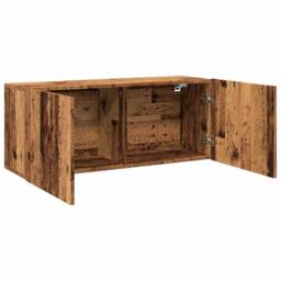 Berkfield Home TV Cabinet Wall-mounted Old Wood 100x30x41 cm in Brown - Size: 100 x 30 x 41 cm - thumbnail 6