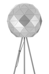 Orsina Metallic Silver Finish Floor Lamp, Gold Inner Shade With Geometric Steel Design, Tripod Standing Lamp - thumbnail 5