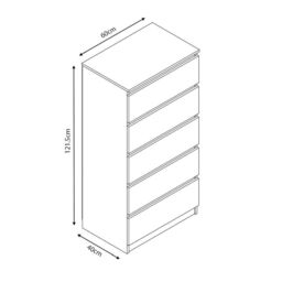 LUXURY LIFE Carlton Gloss Chest of Drawers 5 Drawer Cabinet in White - thumbnail 2