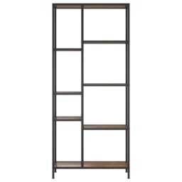Berkfield Home Book Shelf 80x30x180 cm Steel & Engineered Wood in Brown - Size: 80 x 30 x 180 cm - thumbnail 3
