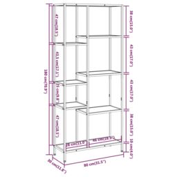 Berkfield Home Book Shelf 80x30x180 cm Steel & Engineered Wood in Brown - Size: 80 x 30 x 180 cm - thumbnail 5