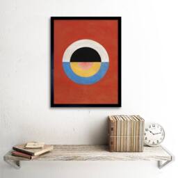 "Wee Blue Coo Hilma Af Klint Svanen Abstract Circles Painting 12x16"" Framed Art in Red - Size: W12"" x H16""" - thumbnail 2