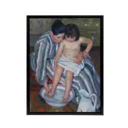 "Artery8 Mary Cassatt The Child's Bath Framed Canvas Wall Art Print - Size: W12"" x H16""" - thumbnail 1