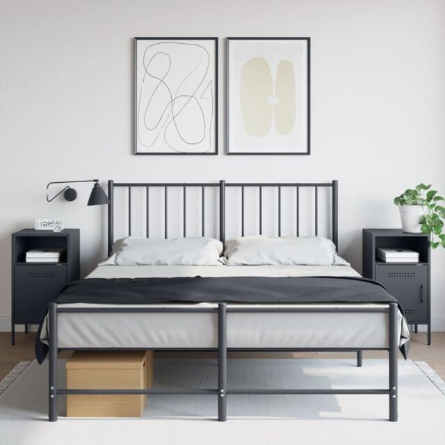 Berkfield Home Bedside Cabinets 2 pcs Anthracite 36x39x68 cm Steel in Black - Size: 36 x 39 x 68 cm - image 1
