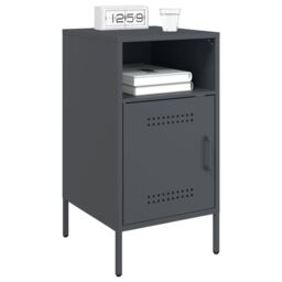 Berkfield Home Bedside Cabinets 2 pcs Anthracite 36x39x68 cm Steel in Black - Size: 36 x 39 x 68 cm - thumbnail 3