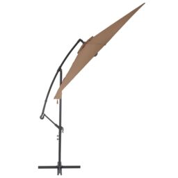 Berkfield Home Cantilever Umbrella with Aluminium Pole 300 cm Taupe in Beige - thumbnail 3