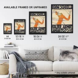 "Artery8 Galerie Arnot 1915 Exhibition Poster Wall Art Print Egon Schiele in Orange - Size: W18"" x H24""" - thumbnail 3
