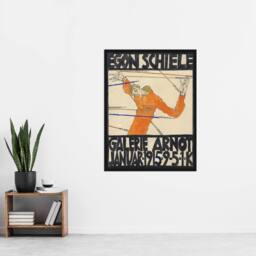 "Artery8 Galerie Arnot 1915 Exhibition Poster Wall Art Print Egon Schiele in Orange - Size: W18"" x H24""" - thumbnail 4